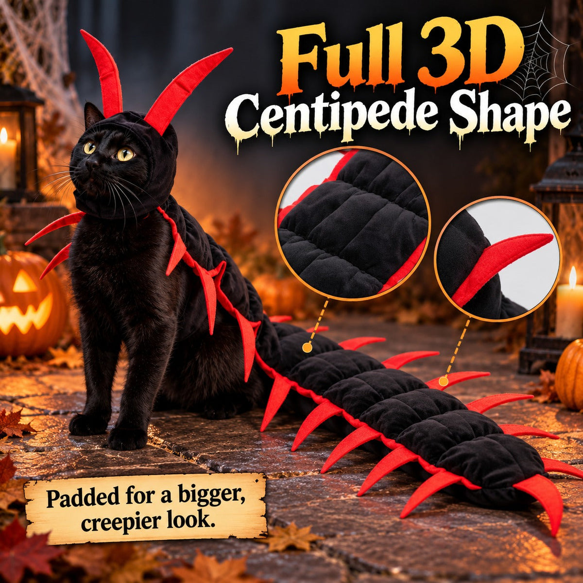 рџЋѓ Creepy-Cute Halloween Centipede Pet Costume вЂ“ 3D Crawling Outfit for Dogs & Cats рџђѕ