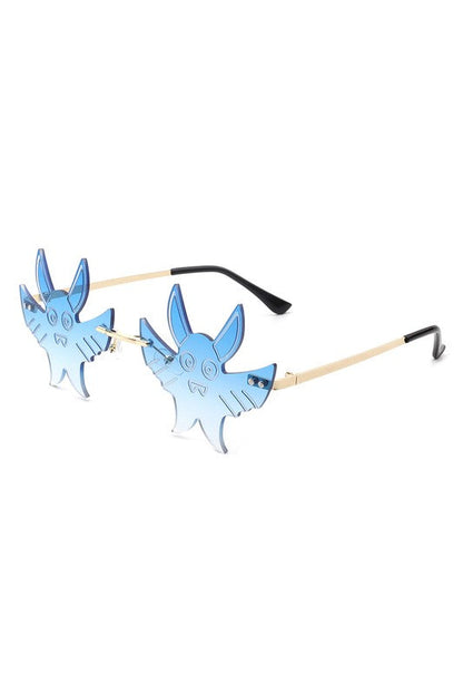 Frameless Party Gremlin Shape Novelty Sunglasses