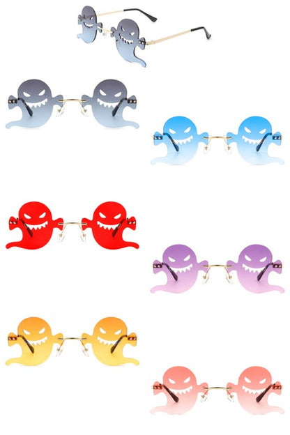 Rimless Devil Shape Tinted Party Sunglasses