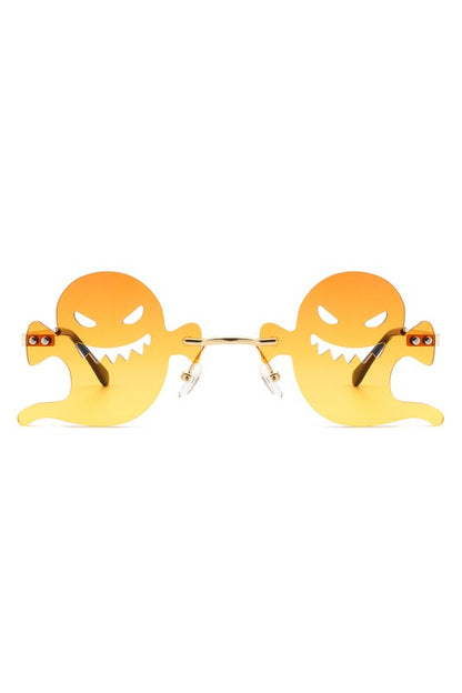 Rimless Devil Shape Tinted Party Sunglasses