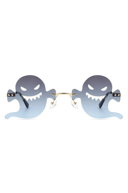 Rimless Devil Shape Tinted Party Sunglasses