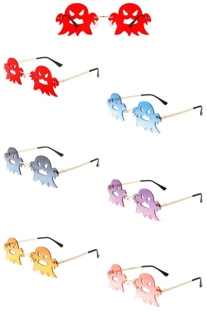 Rimless Scary Party Ghost Sunglasses
