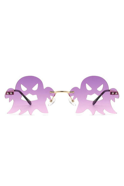Rimless Scary Party Ghost Sunglasses