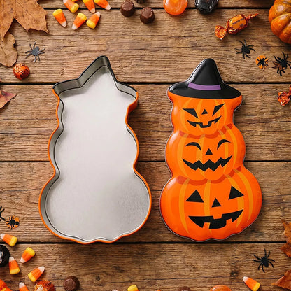 Halloween Jack-O'-Lantern Tin Storage Box