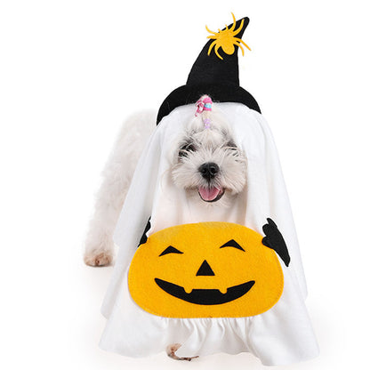 Halloween Ghost Pumpkin Pet Costume