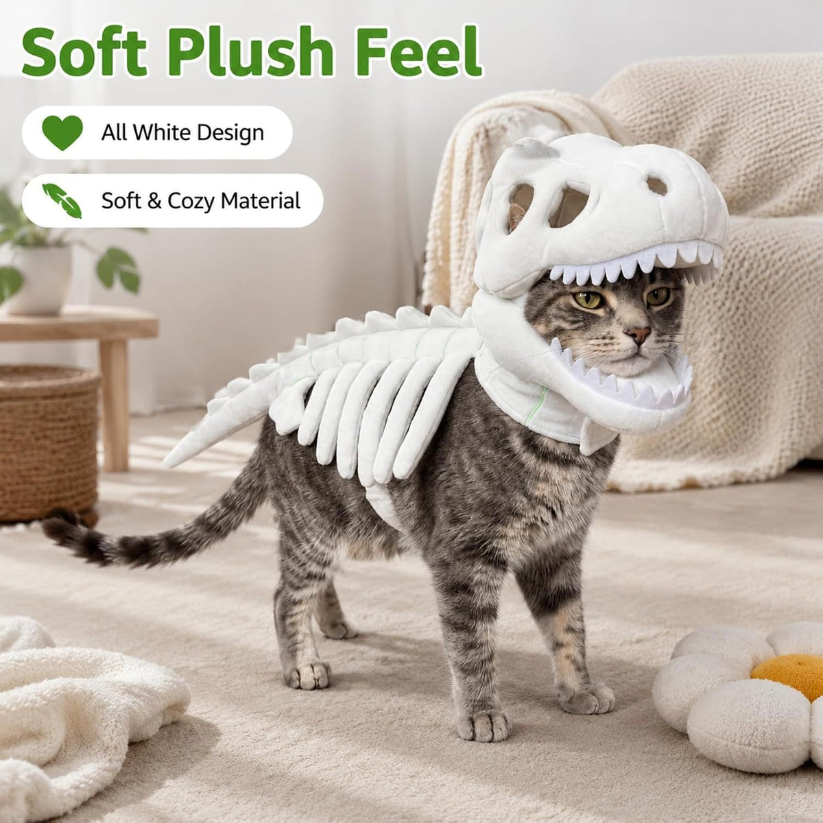 Dinosaur Skeleton Dog & Cat Halloween Pet Costume