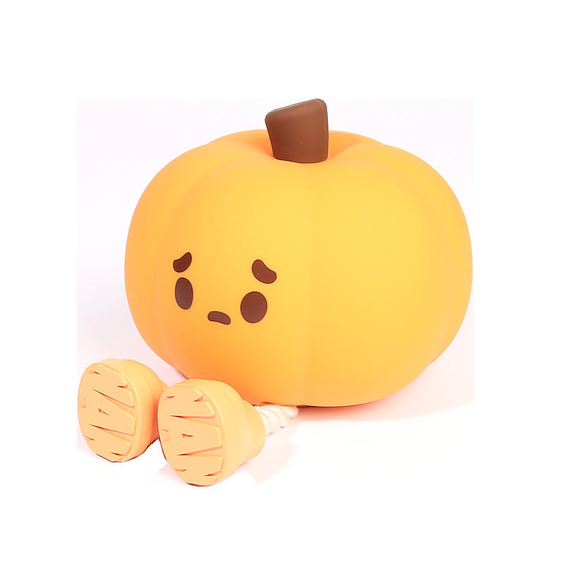 Soft Silicone Pumpkin Night Light â€“ Touch Dimmable Rechargeable Halloween Lamp