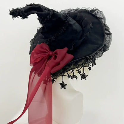 Star and Moon Fringe Witch Hat