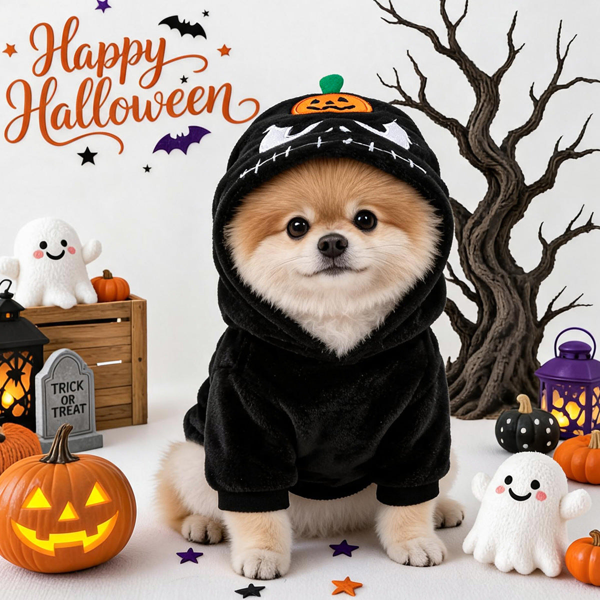 Halloween Skull Pumpkin Dog Cat Hoodie