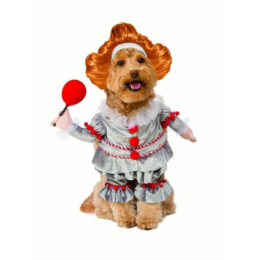 Pet Costume Pennywise for Dogs Cats 6-10 lbs Horror Clown Outfit