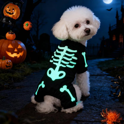 Halloween Full Body Jumpsuit for Small Dogs вЂ“ Scary & Funny Skeleton Pet Costume for Trick-or-Treat