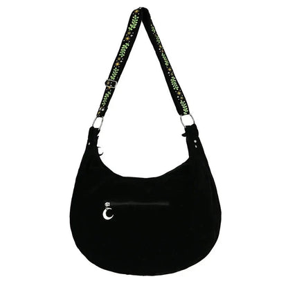 Night Forest Witch Embroidered Shoulder Bag