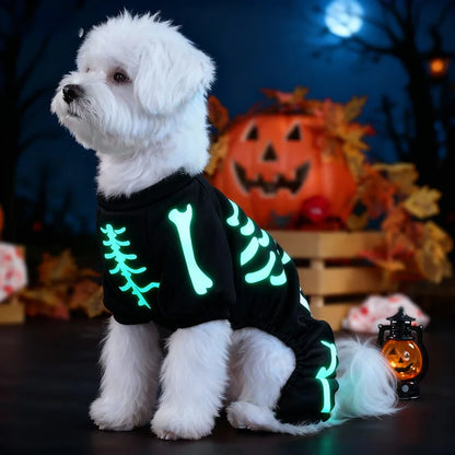Halloween Full Body Jumpsuit for Small Dogs вЂ“ Scary & Funny Skeleton Pet Costume for Trick-or-Treat