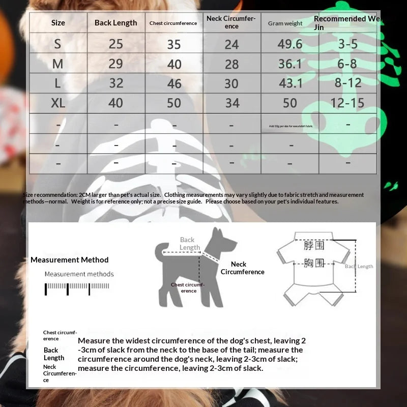 Halloween Full Body Jumpsuit for Small Dogs вЂ“ Scary & Funny Skeleton Pet Costume for Trick-or-Treat