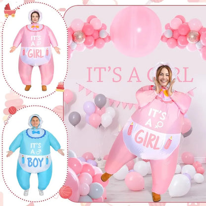 Pink & Blue Baby Inflatable Family Halloween Costume