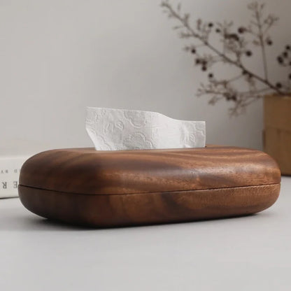 Walnut Wood Tissue Box Cover вЂ“ Rectangular with Removable Lid, Minimalist Home DГ©cor