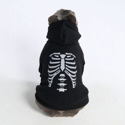 Halloween Dog Hoodie - Reflective Skeleton