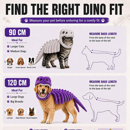 Dinosaur Skeleton Dog & Cat Halloween Pet Costume
