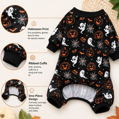 Halloween Dog Outfit вЂ“ Pumpkin & Ghost Pet Onesie