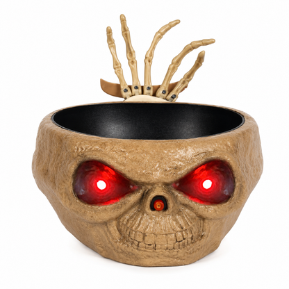 Pumpkin Candy Bowl with Popping Hand, Lights & Sound вЂ“ Halloween Prank Prop