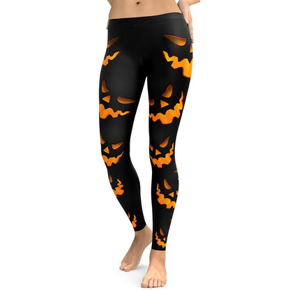 Spooky Pumpkin Halloween Leggings
